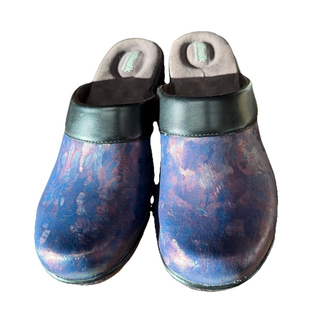 Soft walk Women's 6 ‎ 1/2 N Marietta Nursing Clogs Purple Metallic S6015-632